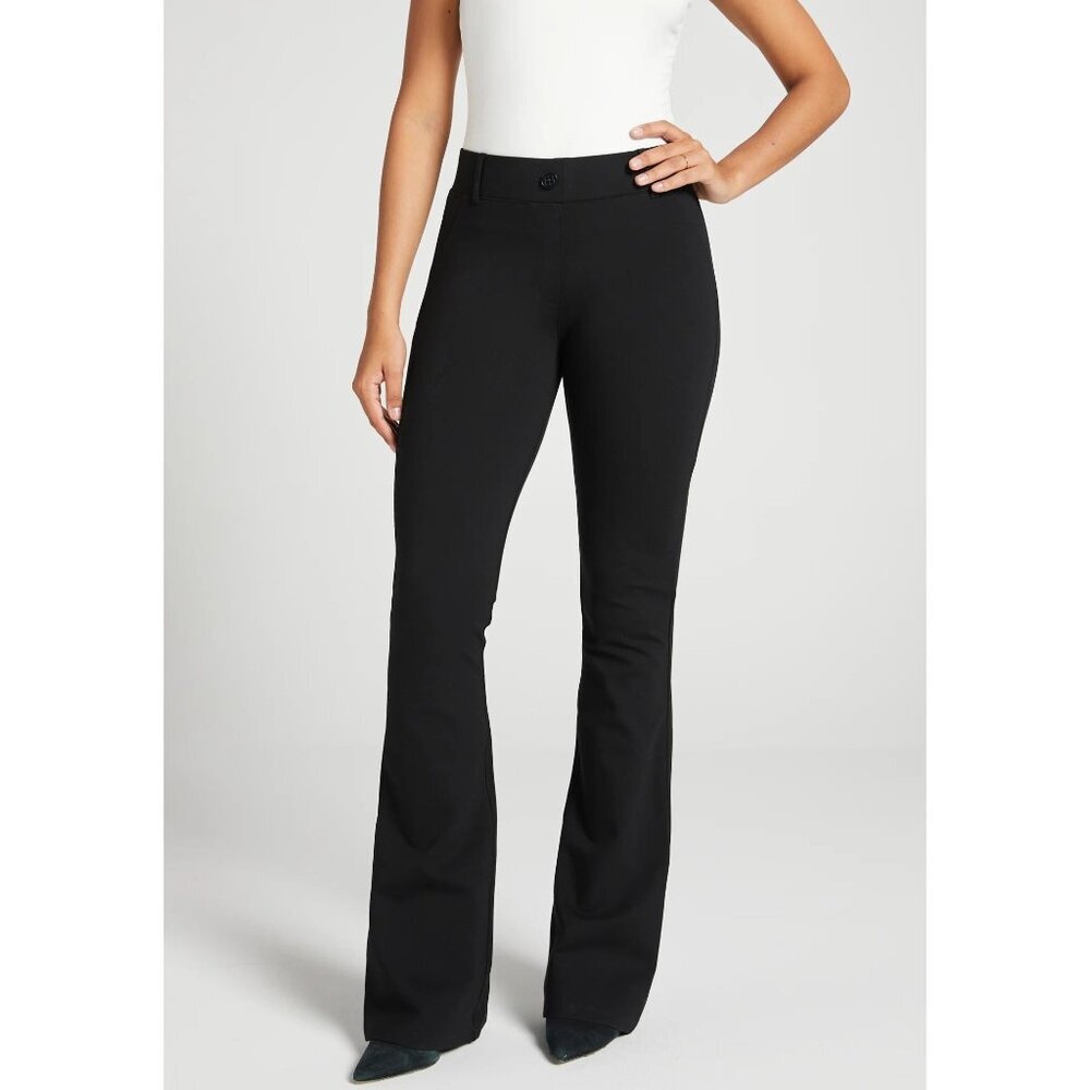 Betabrand Black straight leg Dress Yoga Women's pull onPants XS